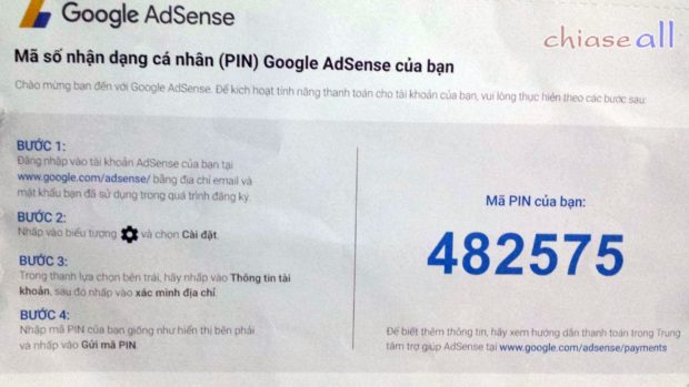 Nhập mã pin vào tài khoản