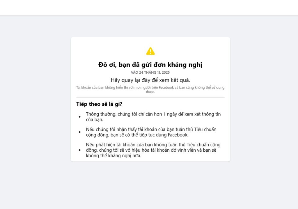 Mở Khóa Facebook 180 Ngày Bị Treo